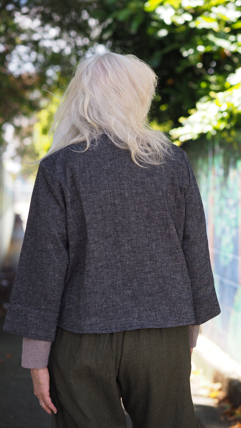 Rogue Linen Tokya Jacket | Black/Beige Stripe