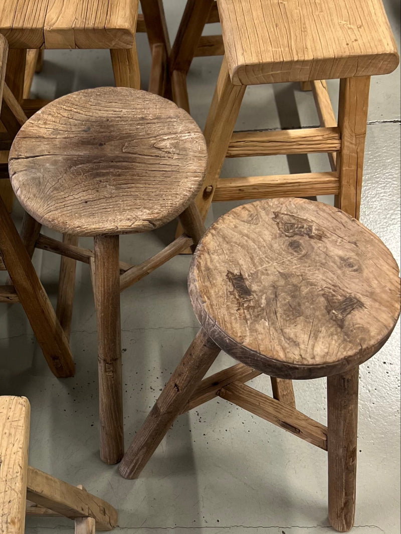 Antique Round Wooden Stool