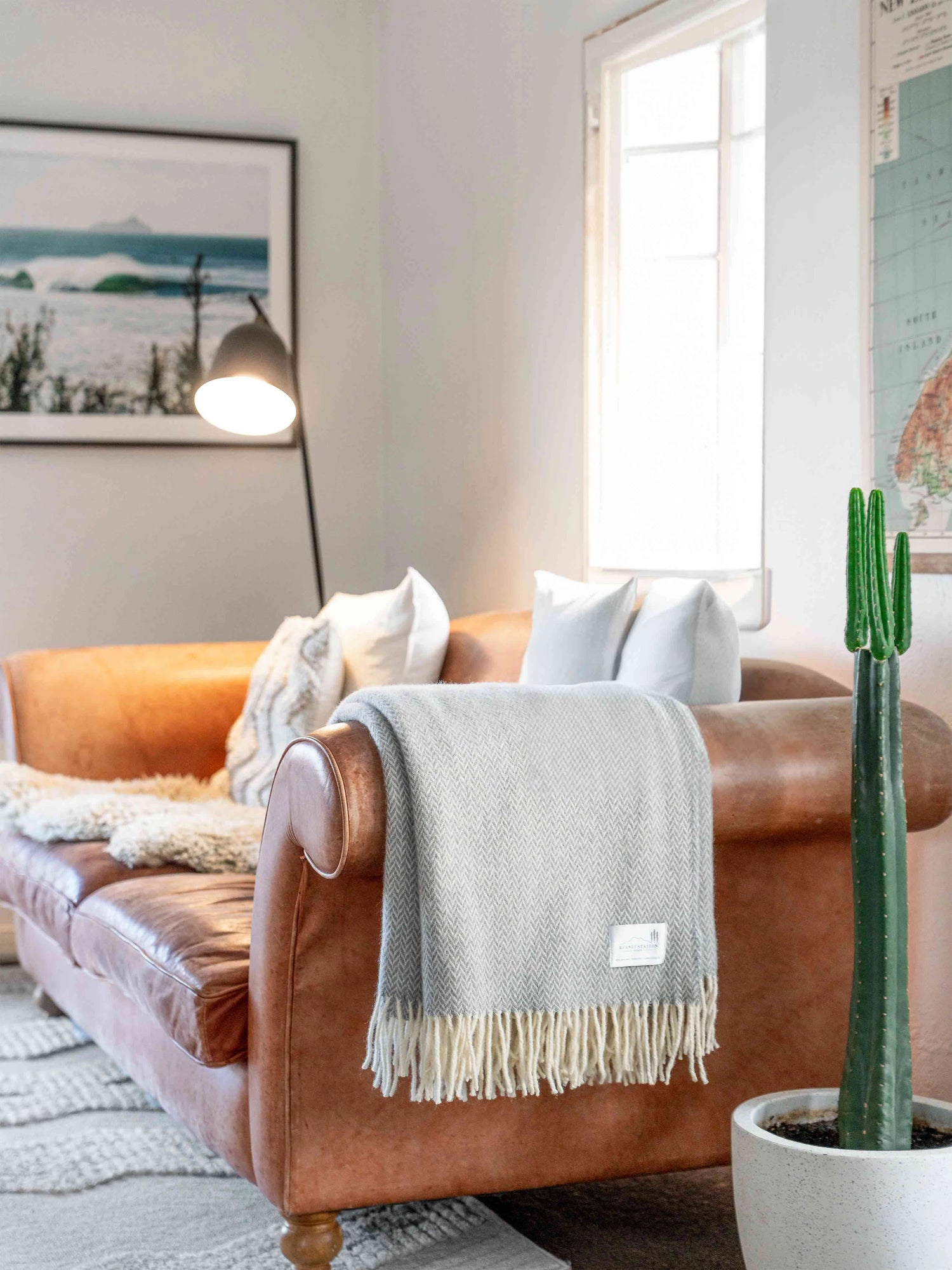 Ruanui Station Gully Grey Wool Throw 