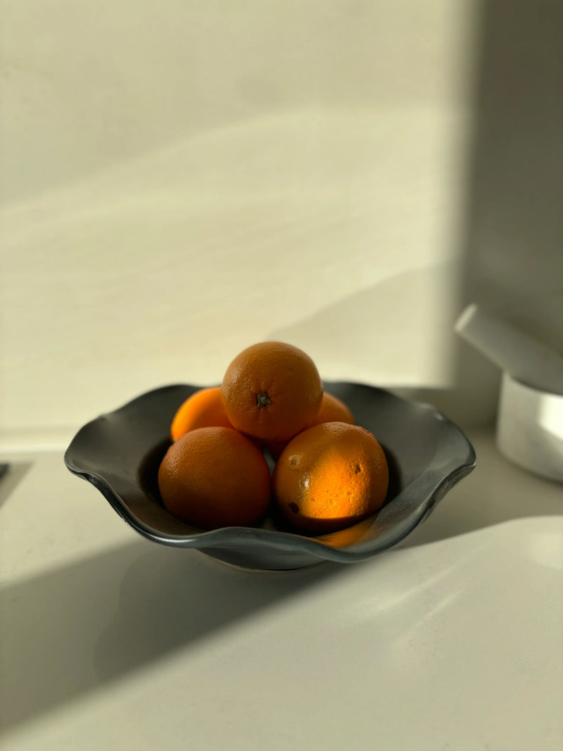 Magnolia Lane Ceramics | Rustic Wave Pedestal - Matt Black