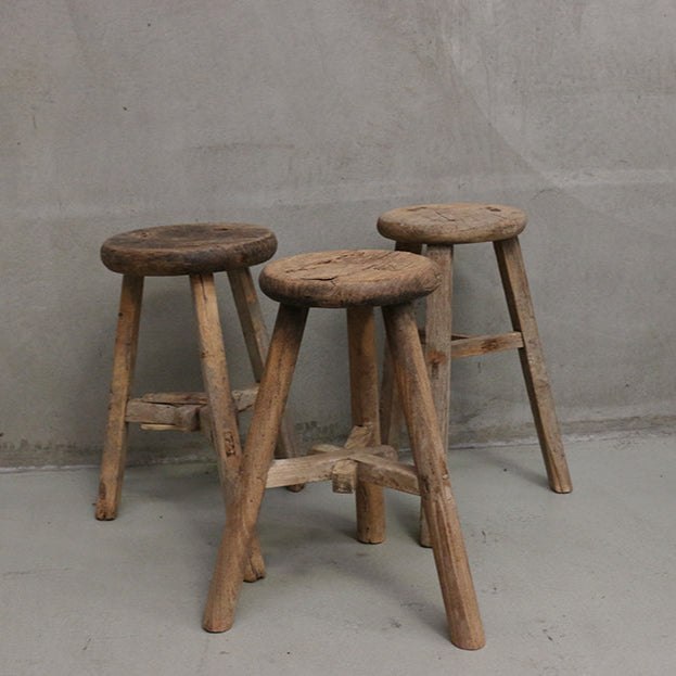 Antique Round Wooden Stool