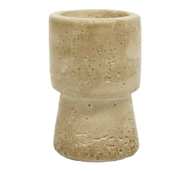 Travertine Look Candle | 9cm