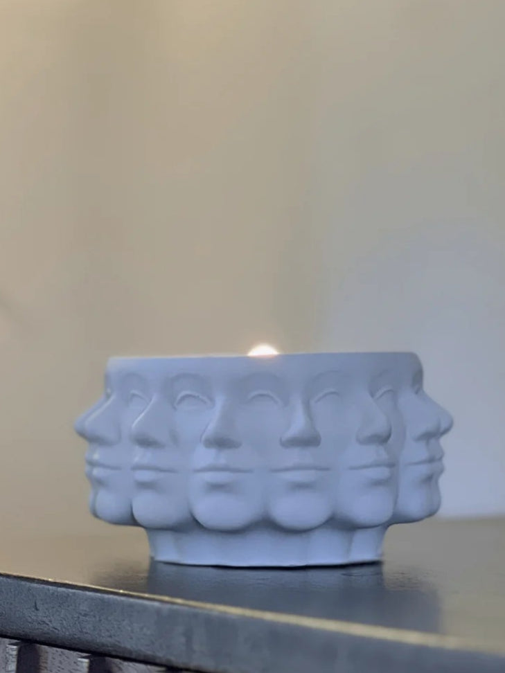 Face Sculptural Vessel - White | Lily of the Valley