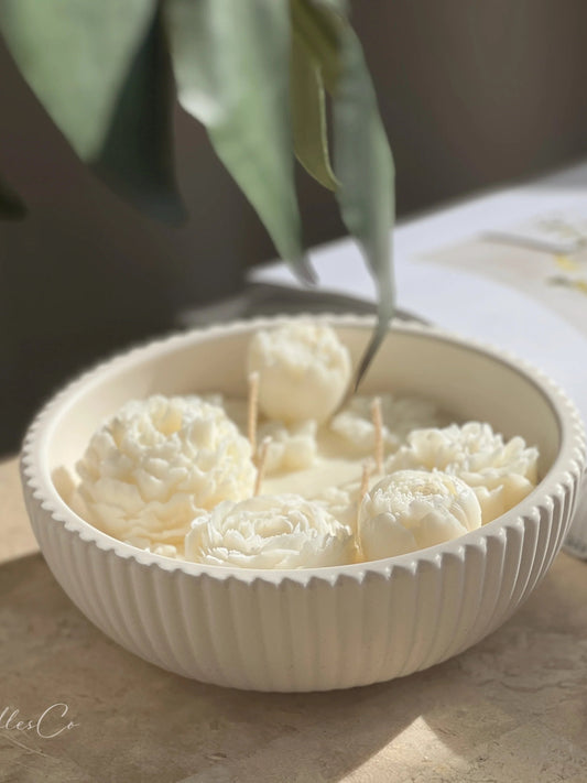 Ribbed Scented Floral Bowl | Lilley Of The Valley
