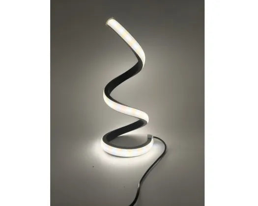 LED Light Swirl Design USB Powered Black Metal Base ABS Plastic in Black & White