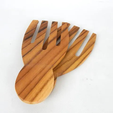 Teak Short Salad Servers