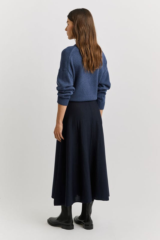 Toorallie A-Line Knit Skirt | Navy