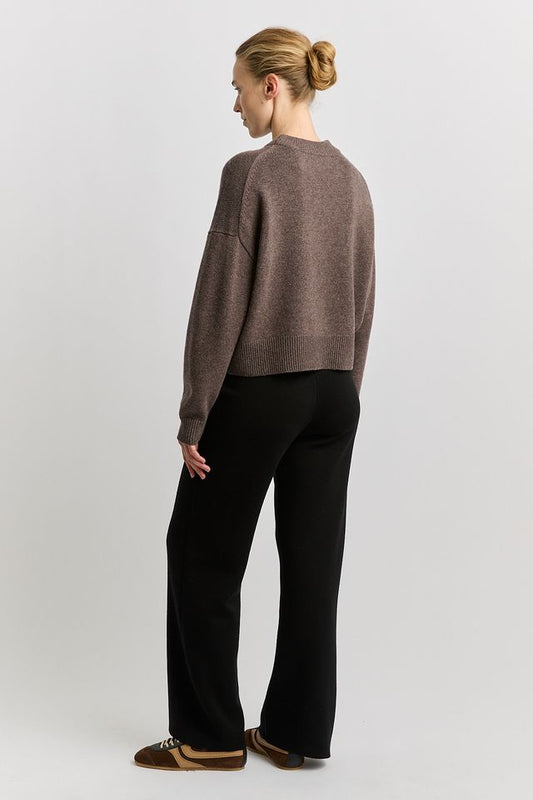 Toorallie Drop Shoulder Crew | Mocha
