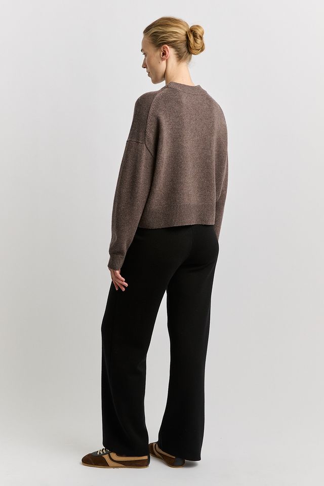 Toorallie Drop Shoulder Crew | Mocha