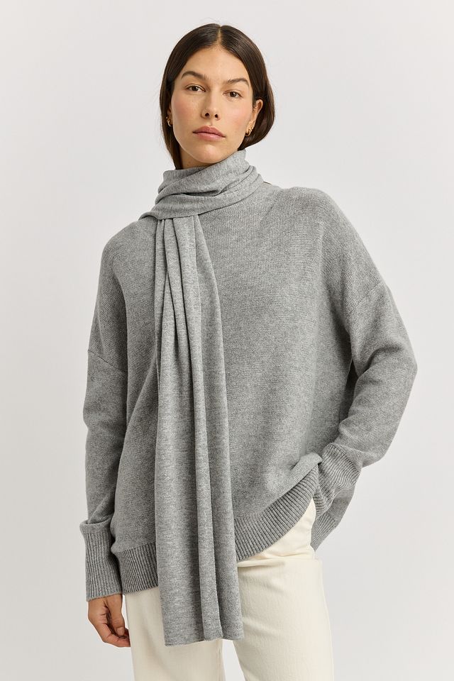 Toorallie Extra Fine Merino Scarf | Light Ash
