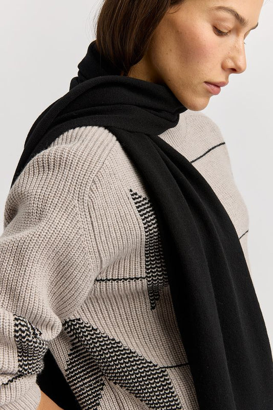 Toorallie Extra Fine Merino Scarf | Black
