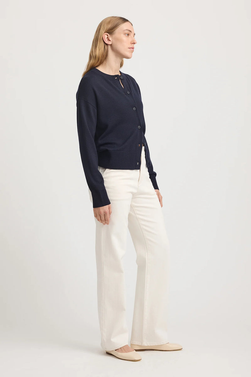 Toorallie Fine Knit Cardigan | Navy