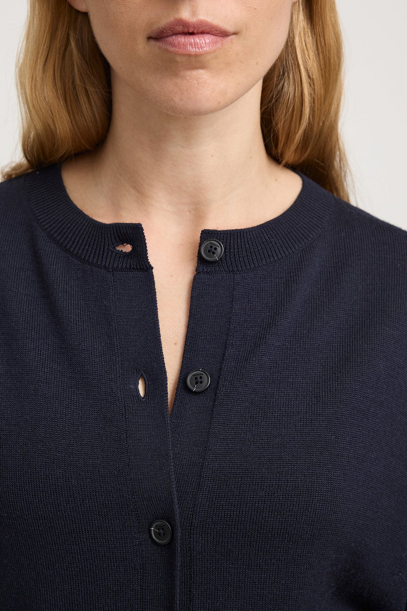 Toorallie Fine Knit Cardigan | Navy