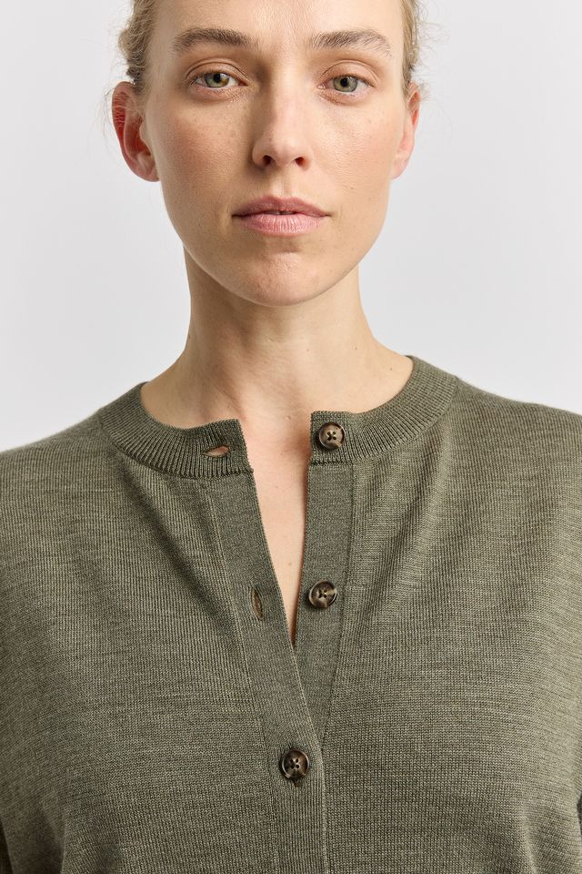 Toorallie Fine Knit Cardigan | Kale