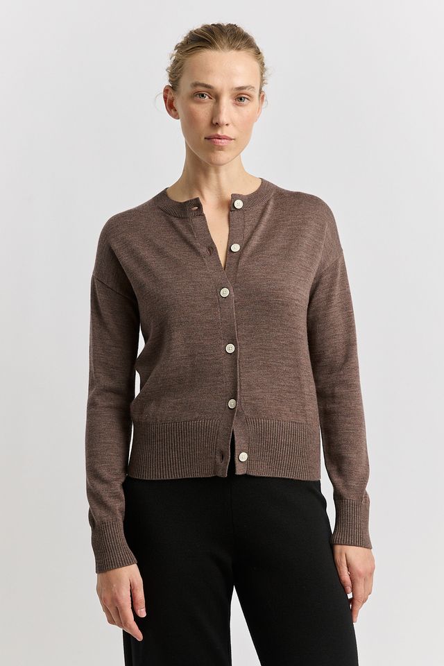 Toorallie Fine Knit Cardigan | Mocha