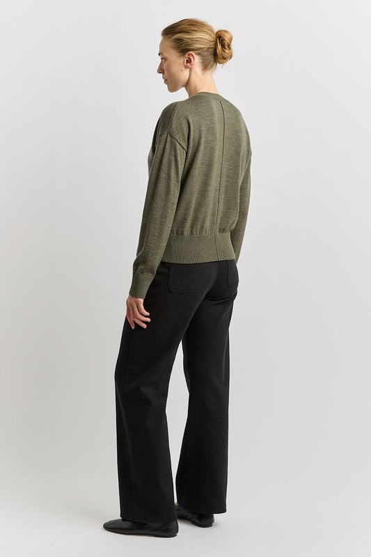 Toorallie Fine Knit Cardigan | Kale