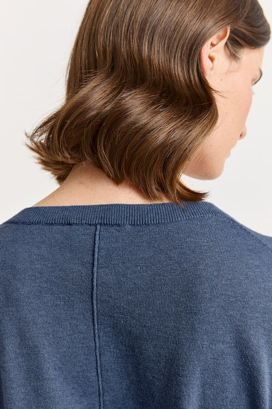 Toorallie Fine crew Cardigan Navy Nelange