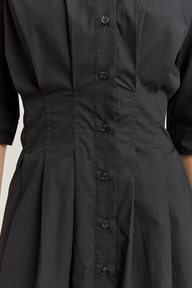 Toorallie Fitted Waist Cotton Dress in Black
