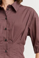 Toorallie Fitted Waist Cotton Dress in Cocoa