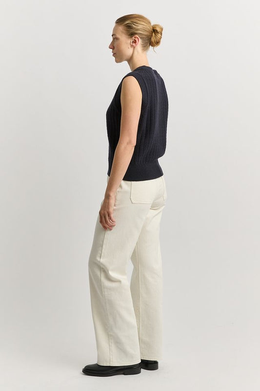 Toorallie Grid Knit Vest | Navy