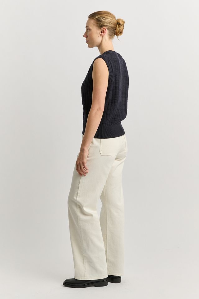 Toorallie Grid Knit Vest | Navy