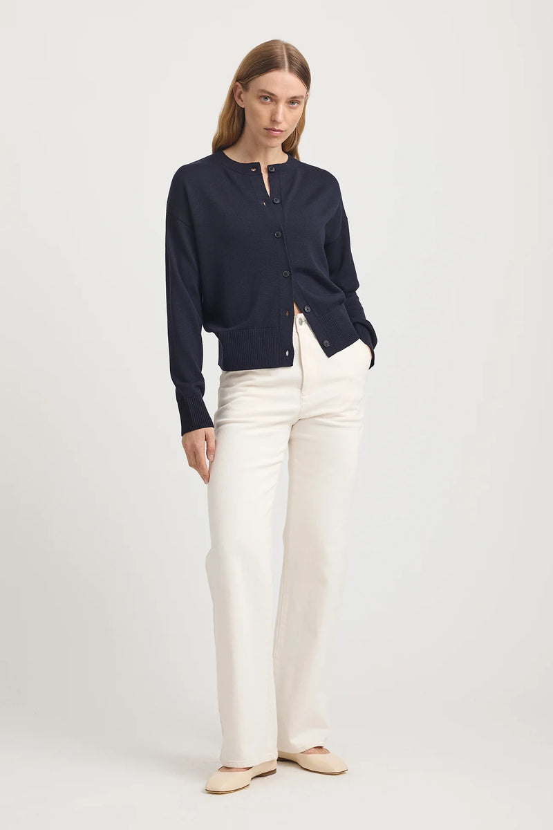 Toorallie Fine Knit Cardigan | Navy