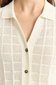Toorallie Open stitch Button Polo | White