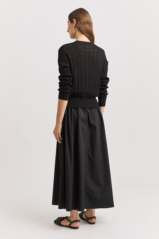 Toorallie Open Stitch Cardigan | Black