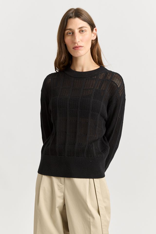 Toorallie Open Stitch Sweater | Black