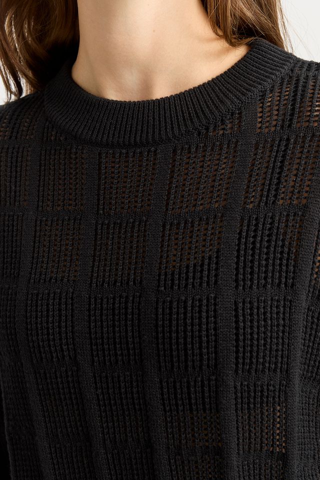 Toorallie Open Stitch Sweater | Black