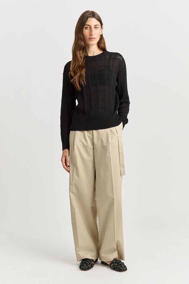 Toorallie Open Stitch Sweater | Black