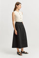 Toorallie Pleat Detail Midi Skirt | Black