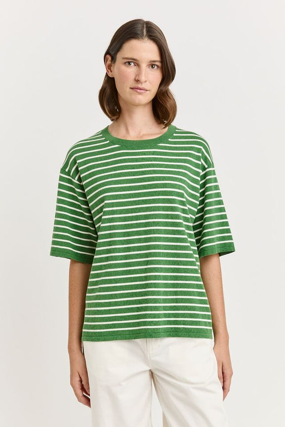 Toorallie Relaxed Stripe Knit Tee in Spring Stripe