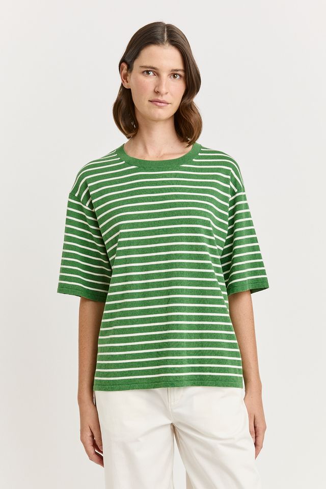 Toorallie Relaxed Stripe Knit Tee in Spring Stripe