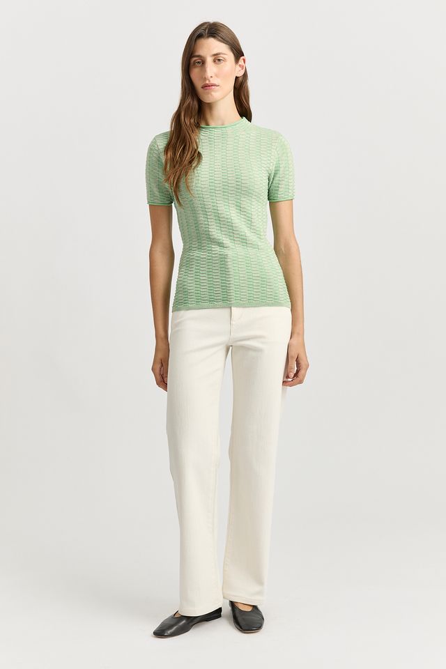 Toorallie Surface Stitch Top | Agave