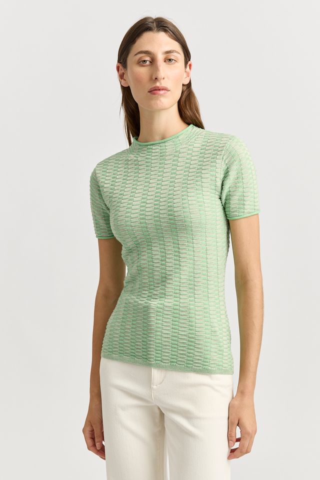 Toorallie Surface Stitch Top | Agave