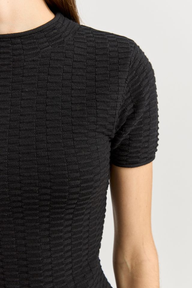 Toorallie Surface Stitch Top | Black