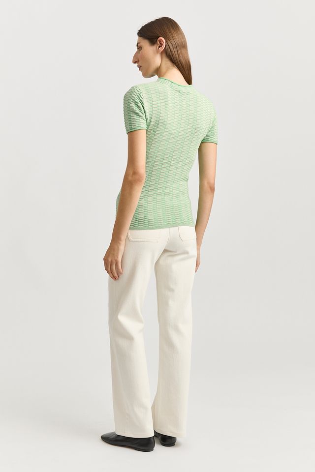 Toorallie Surface Stitch Top | Agave