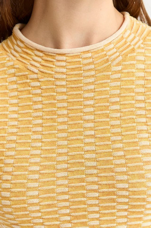 Toorallie Surface Stitch Top | Saffron