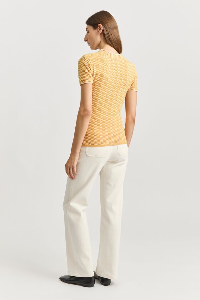 Toorallie Surface Stitch Top | Saffron