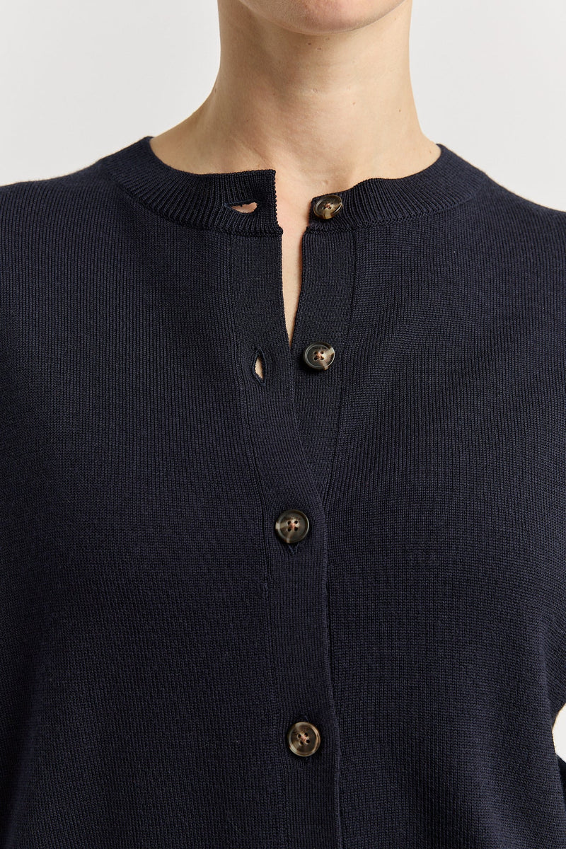 Toorallie Fine Knit Cardigan | French Navy
