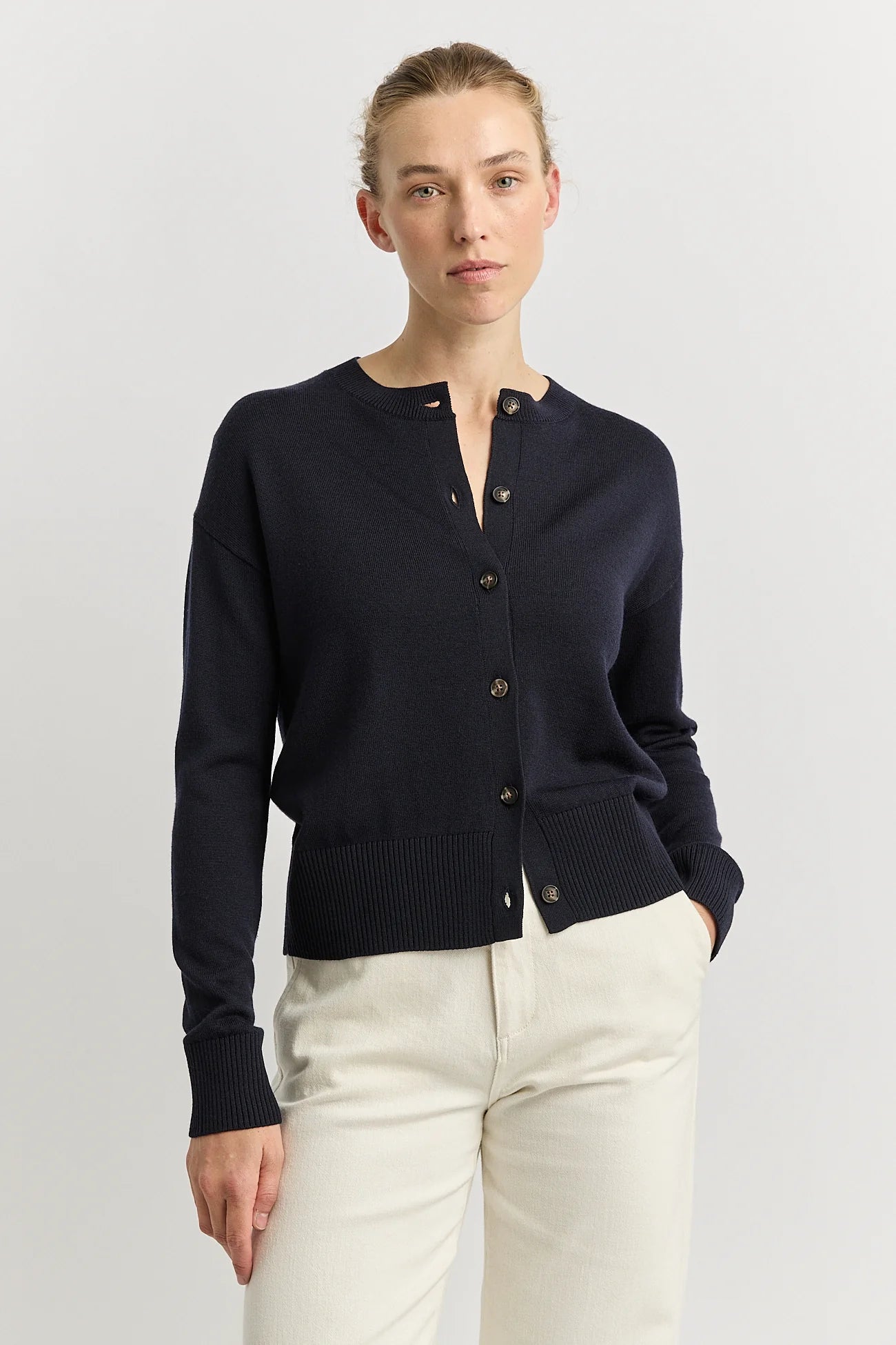 Toorallie Fine Knit Cardigan | French Navy