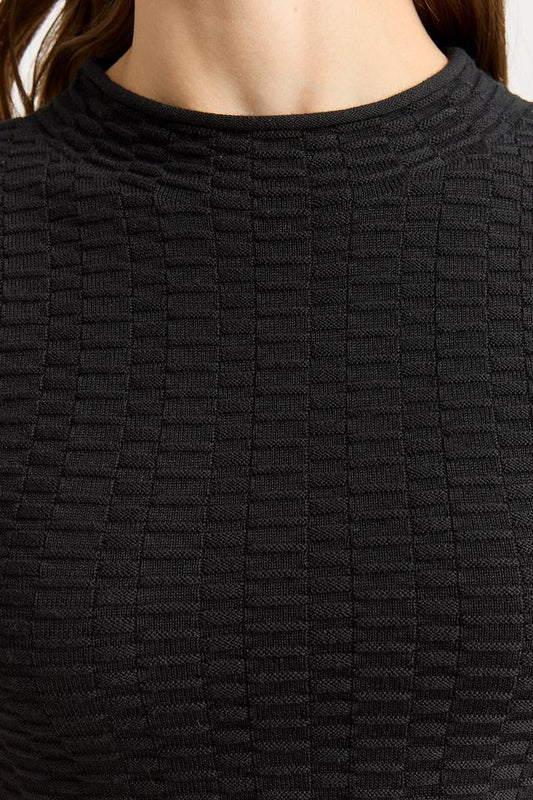 Toorallie Surface Stitch Top | Black