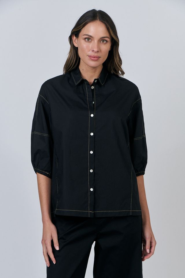Naturals Shirt | Black Poplin