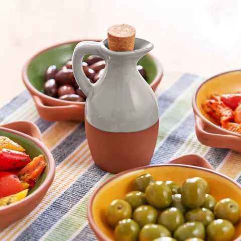 Sintra Glazed Terracotta Oil Pourer | Stone 
