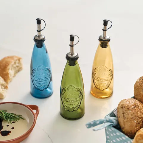 Sintra Recycled Glass Oil Drizzler | Green 