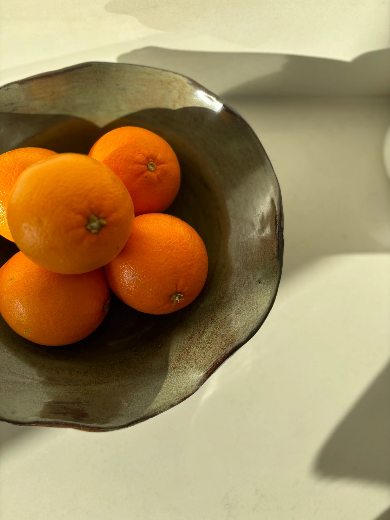 Magnolia Lane Ceramics | Rustic Wave Pedestal Bowl - Smokey Green