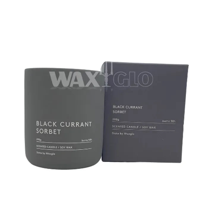 Waxglo 290g Black Current Sorbet Soy Wax Candle in Slate Vessel 