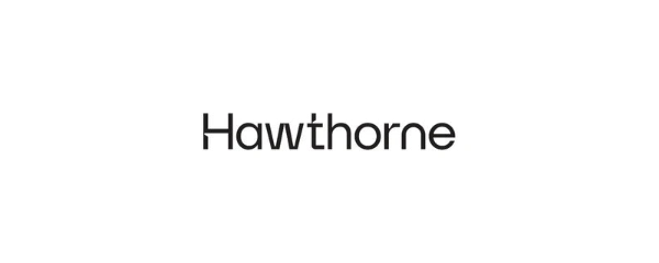 Black 'Hawthorne' text on a white background