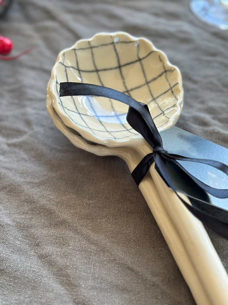 Magnolia Lane Ceramics | Checked Salad Servers